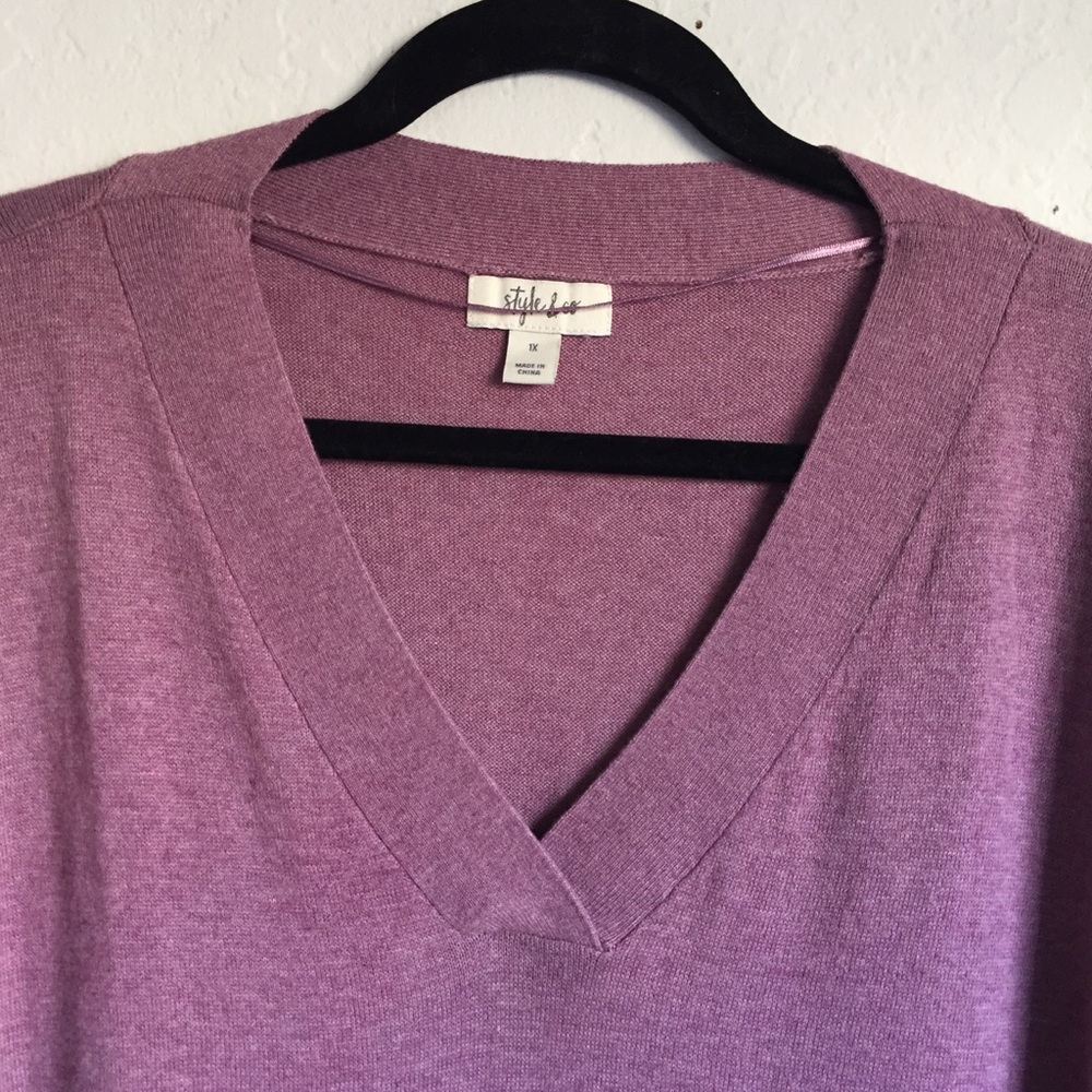 Style & Co Maeve V Neck Sweater 1X - Picture 3 of 8